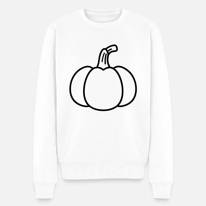 Kürbis - Männer Premium Bio Pullover - Weiß