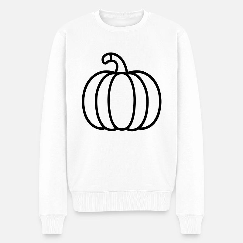 Kürbis - Männer Premium Bio Pullover - Weiß