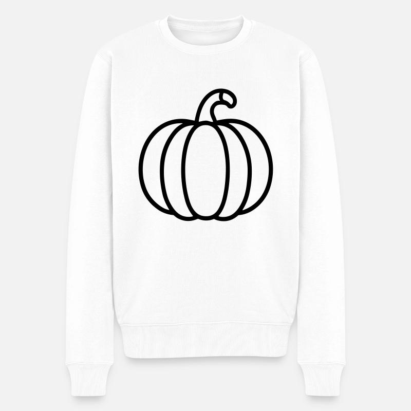 Kürbis - Männer Premium Bio Pullover - Weiß