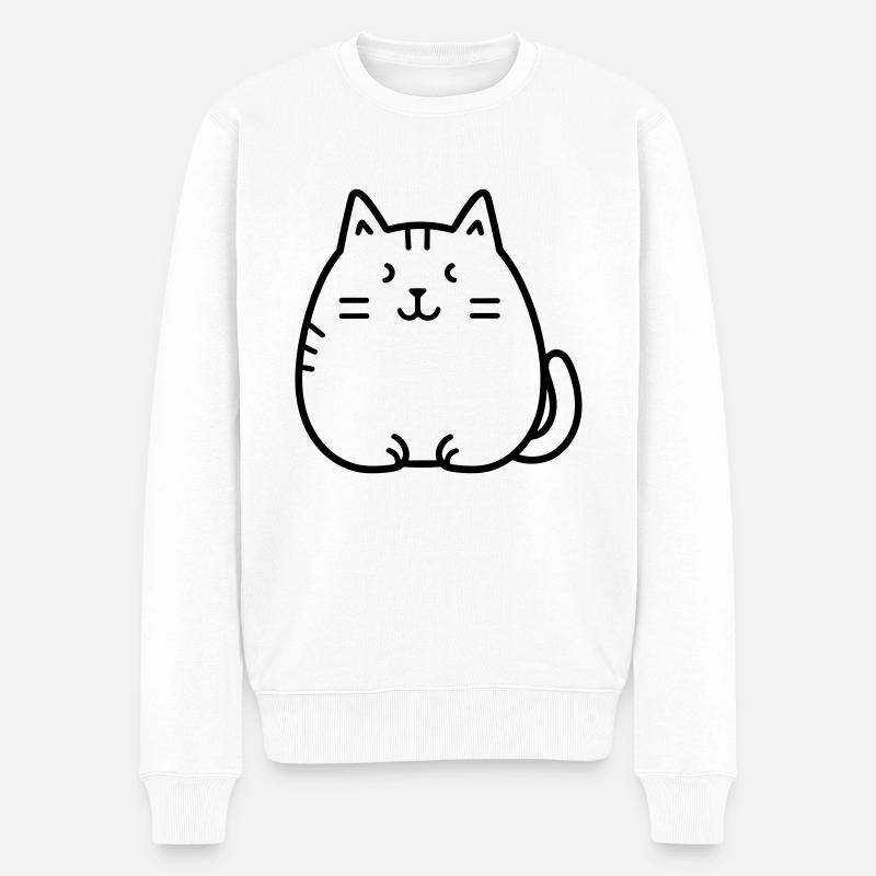 chat - Pull Premium bio Homme - blanc