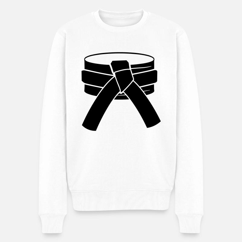 Gürtel - Männer Premium Bio Pullover - Weiß