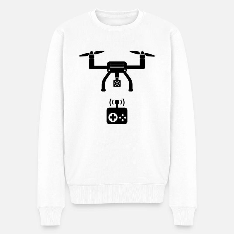 drone - Pull Premium bio Homme - blanc
