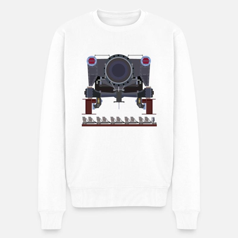 Train de montagnes russes Vengeance en acier - Pull Premium bio Homme - blanc