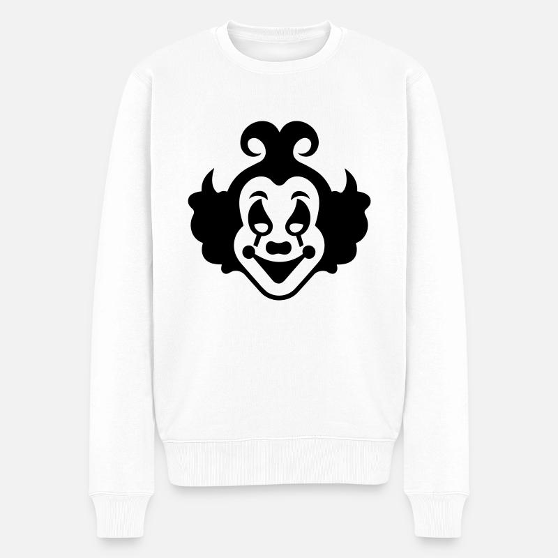 Clown - Männer Premium Bio Pullover - Weiß