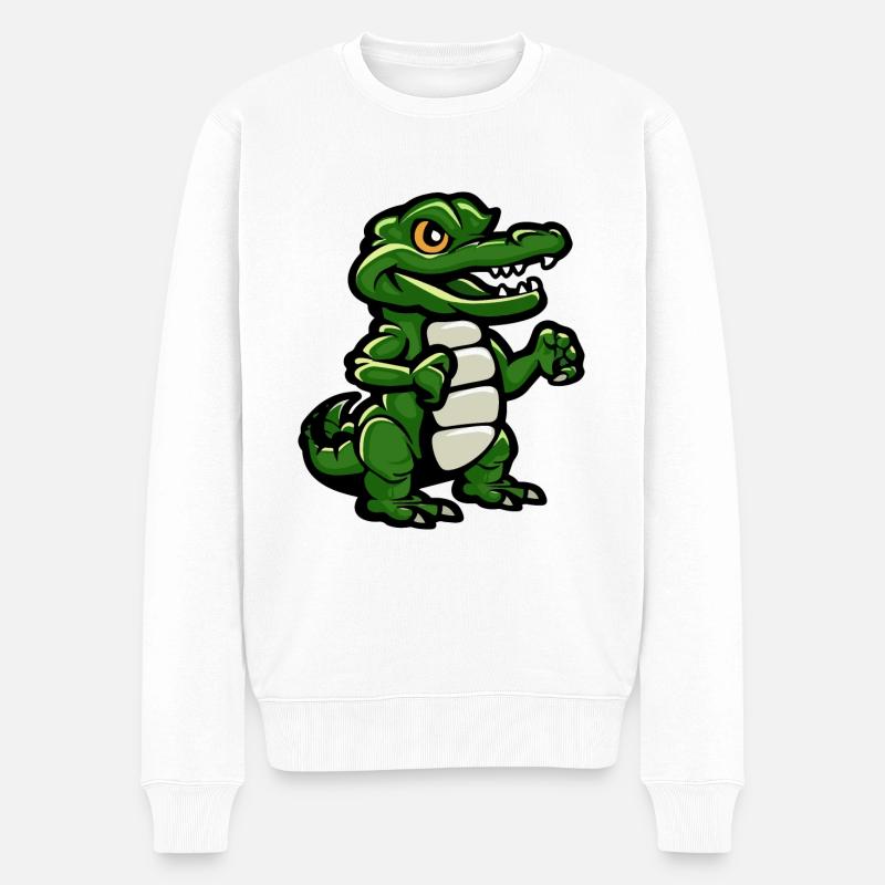 Alligator Comic - Männer Premium Bio Pullover - Weiß