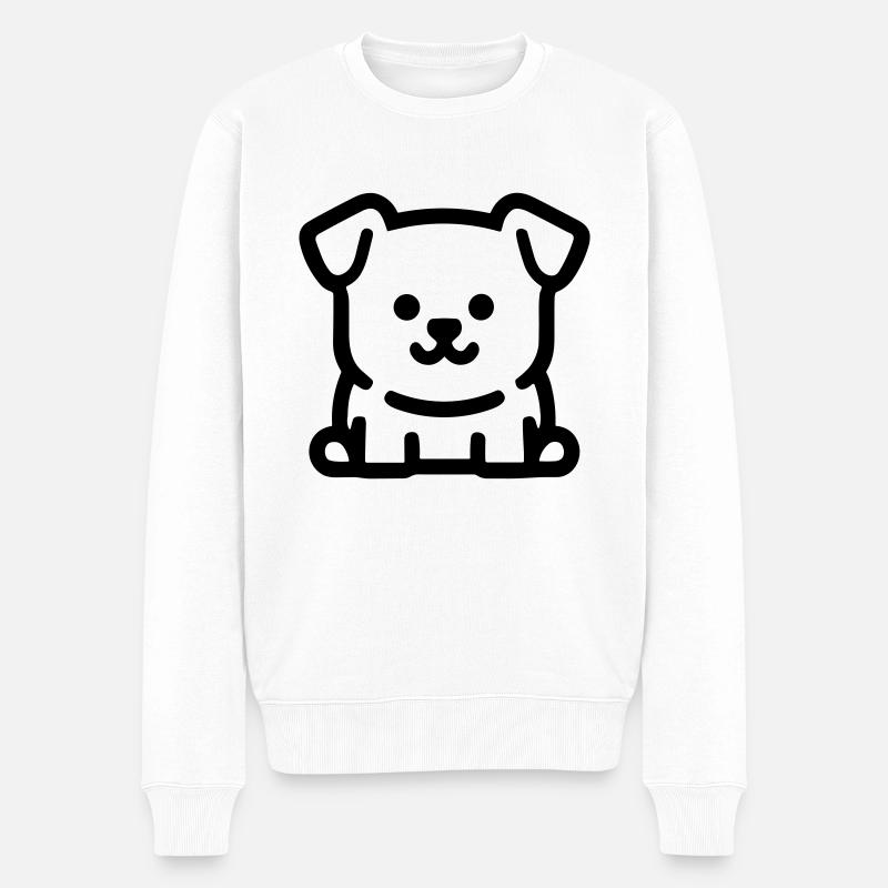 Hund - Männer Premium Bio Pullover - Weiß