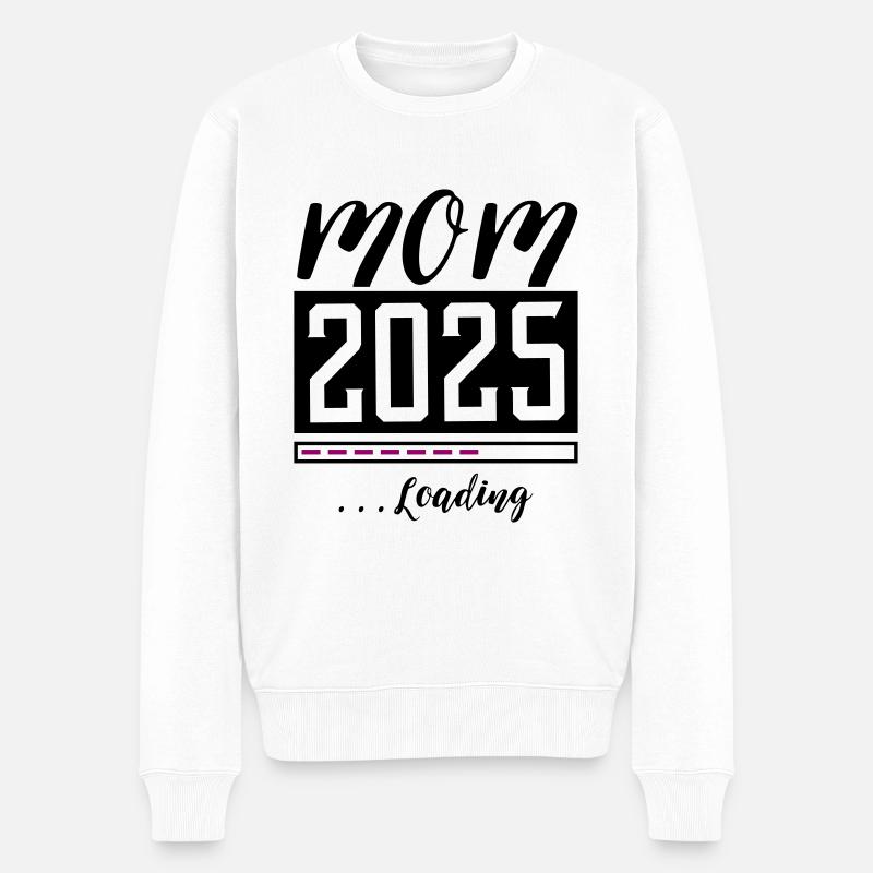 Mama 2025 Mom Loading - Männer Premium Bio Pullover - Weiß