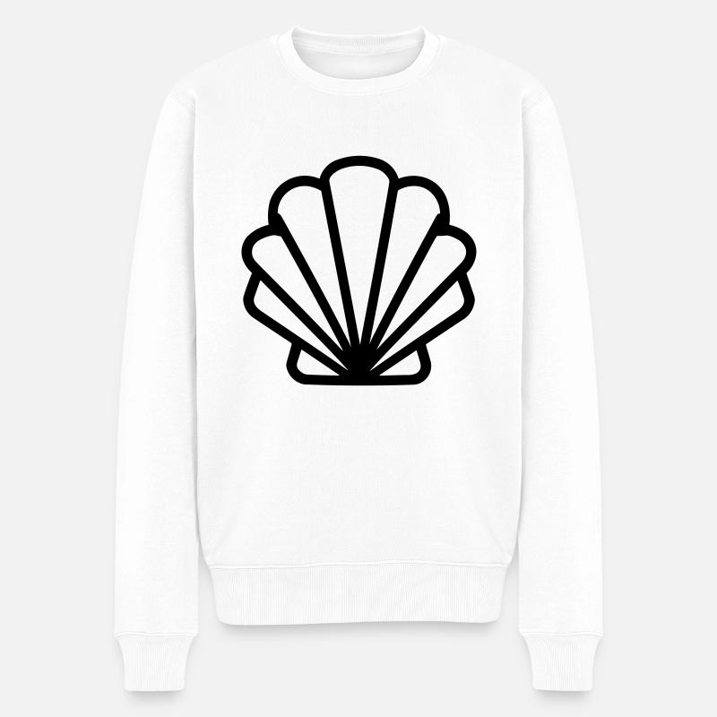 Muschel - Männer Premium Bio Pullover - Weiß