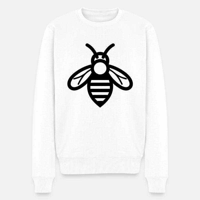 Biene - Männer Premium Bio Pullover - Weiß