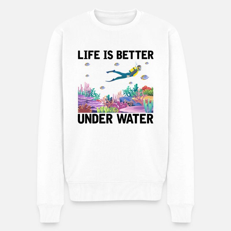Plongée Aventure Plongeurs Mer Océan - Pull Premium bio Homme - blanc
