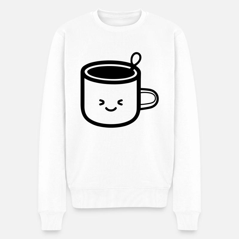 Kaffeebecher - Männer Premium Bio Pullover - Weiß