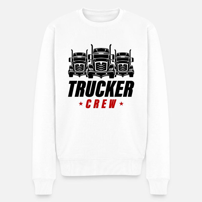 Trucker Crew - Männer Premium Bio Pullover - Weiß