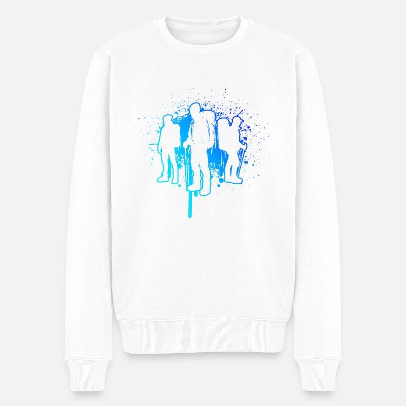 Boulder Kletterer Klettern Climbing Bouldering - Männer Premium Bio Pullover - Weiß