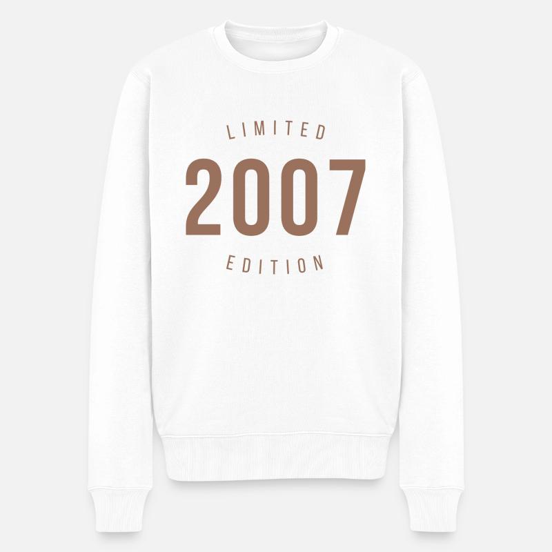 2007 Limited Edition Retro Style Geburtstagsgeschenk - Männer Premium Bio Pullover - Weiß
