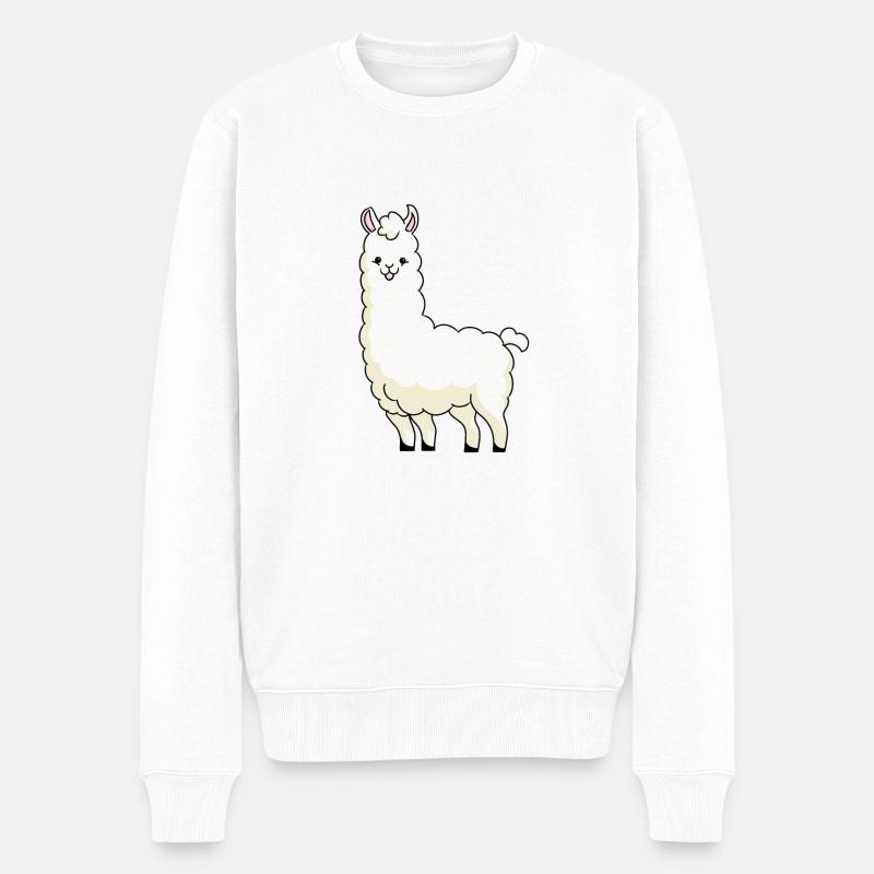 Lama mignon - Pull Premium bio Homme - blanc