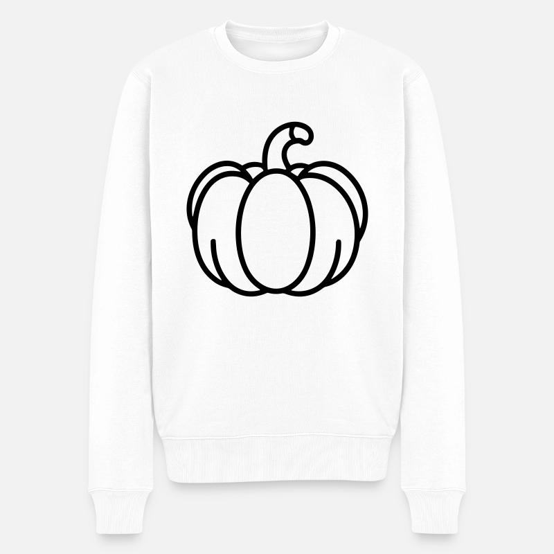 Kürbis - Männer Premium Bio Pullover - Weiß