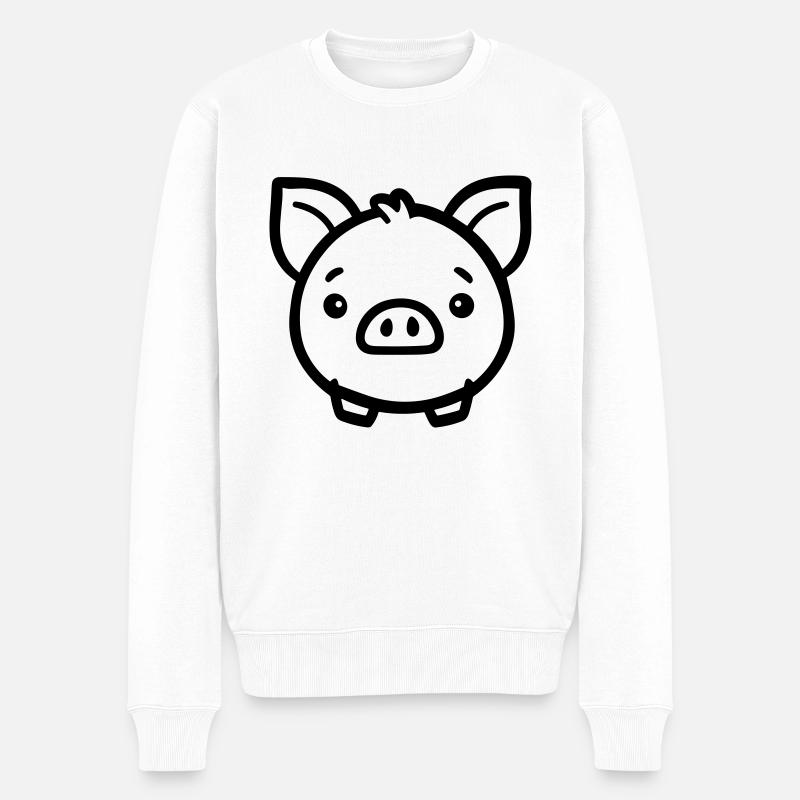 Schwein - Männer Premium Bio Pullover - Weiß