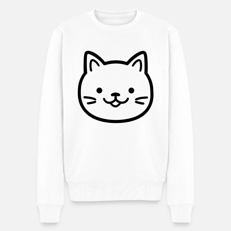 chat - Pull Premium bio Homme - blanc