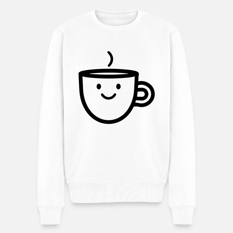 Kaffeebecher - Männer Premium Bio Pullover - Weiß