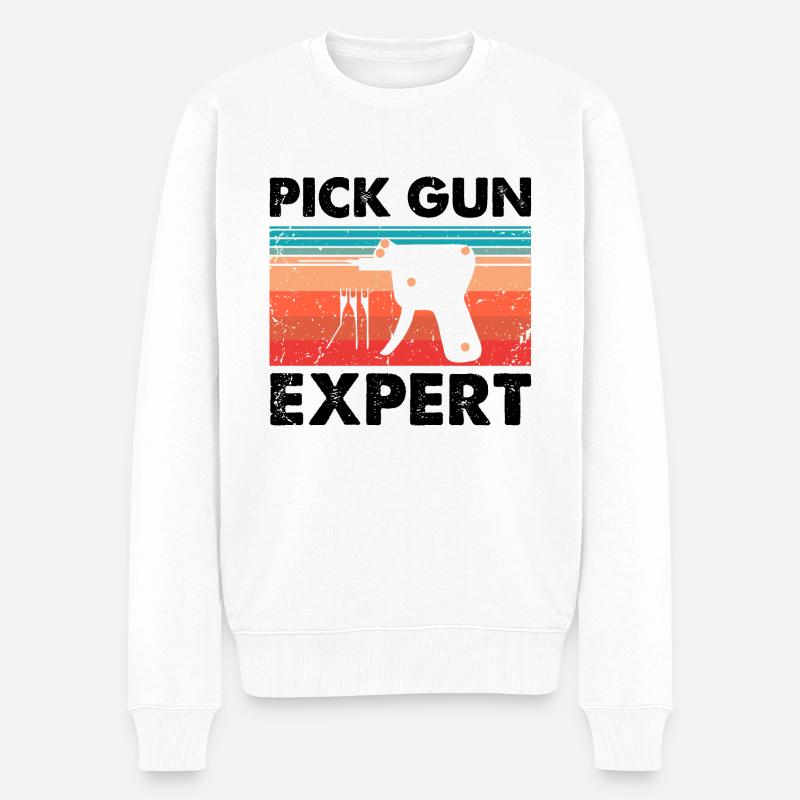 Lockpicking Experte Aufsperrdienst Schloss Design - Männer Premium Bio Pullover - Weiß