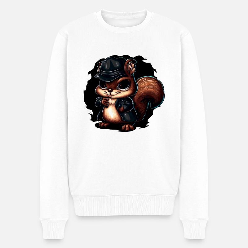 Conception cool d’écureuil gangster - Pull Premium bio Homme - blanc