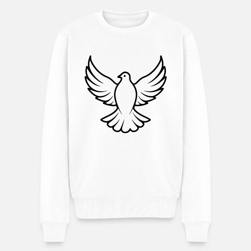 Taube - Männer Premium Bio Pullover - Weiß