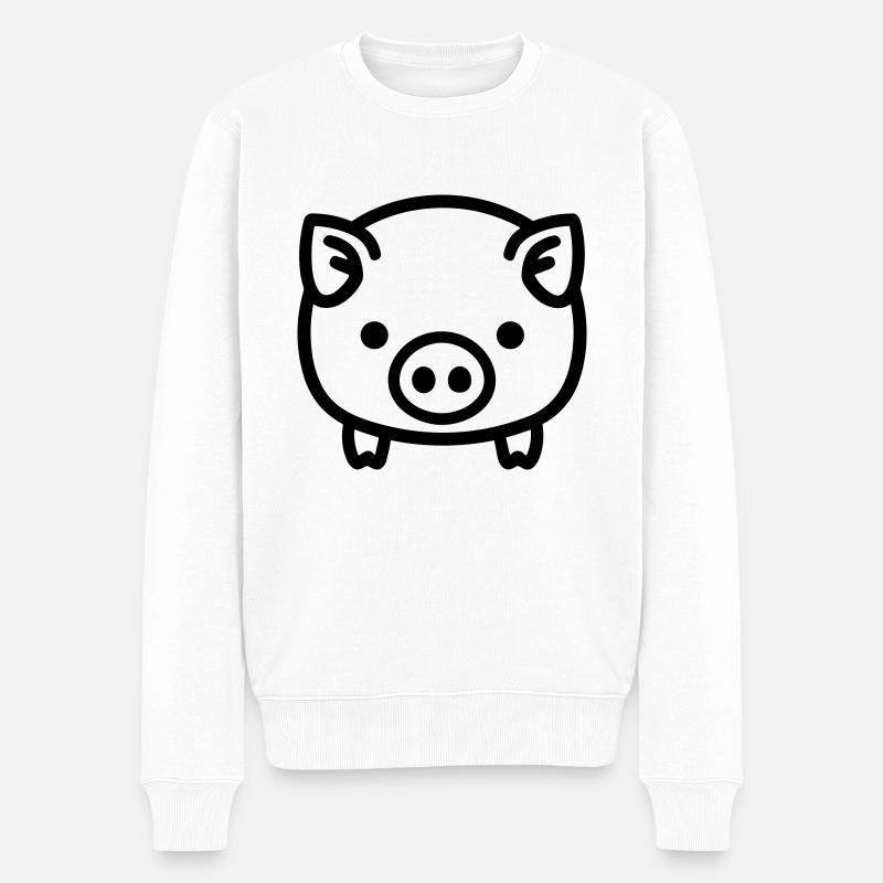 Schwein - Männer Premium Bio Pullover - Weiß
