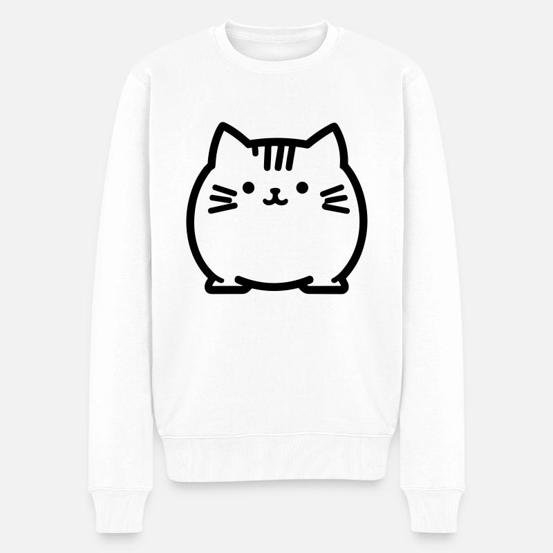 chat - Pull Premium bio Homme - blanc