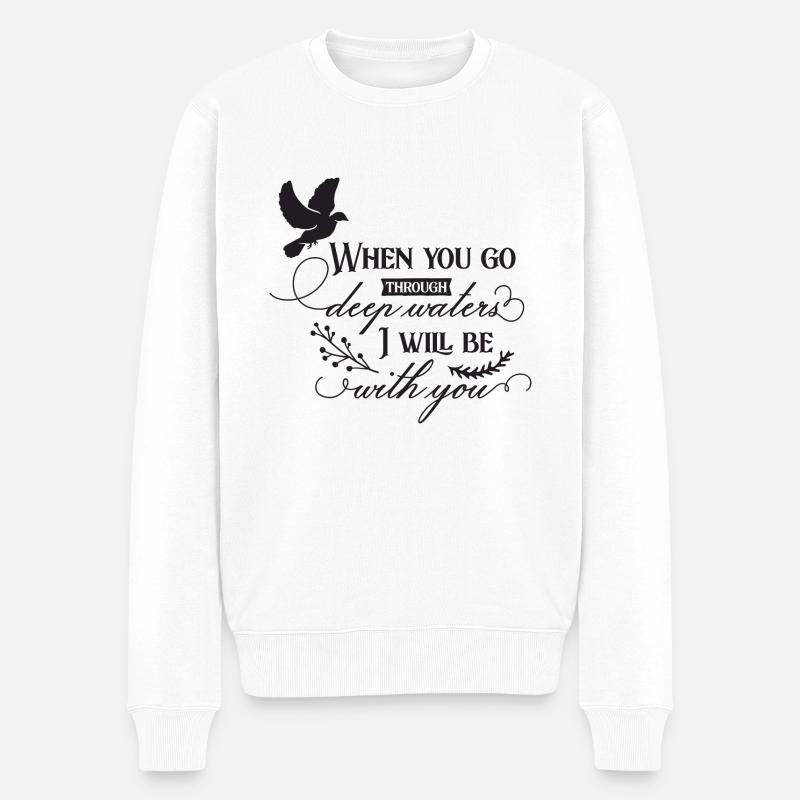 I Will Be With You - Männer Premium Bio Pullover - Weiß