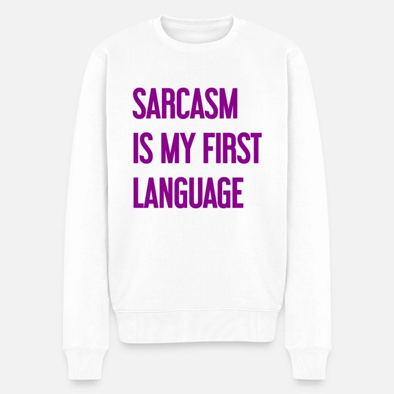 Sarkasmus-Profi - Männer Premium Bio Pullover - Weiß