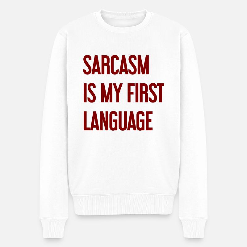 Sarkasmus-Profi - Männer Premium Bio Pullover - Weiß