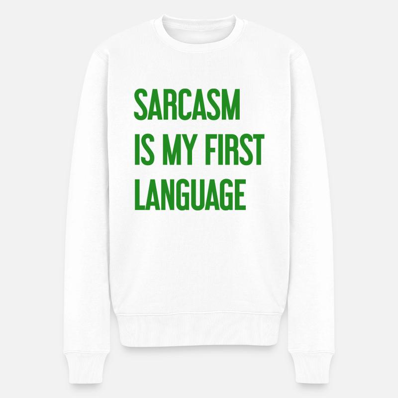 Sarkasmus-Profi - Männer Premium Bio Pullover - Weiß