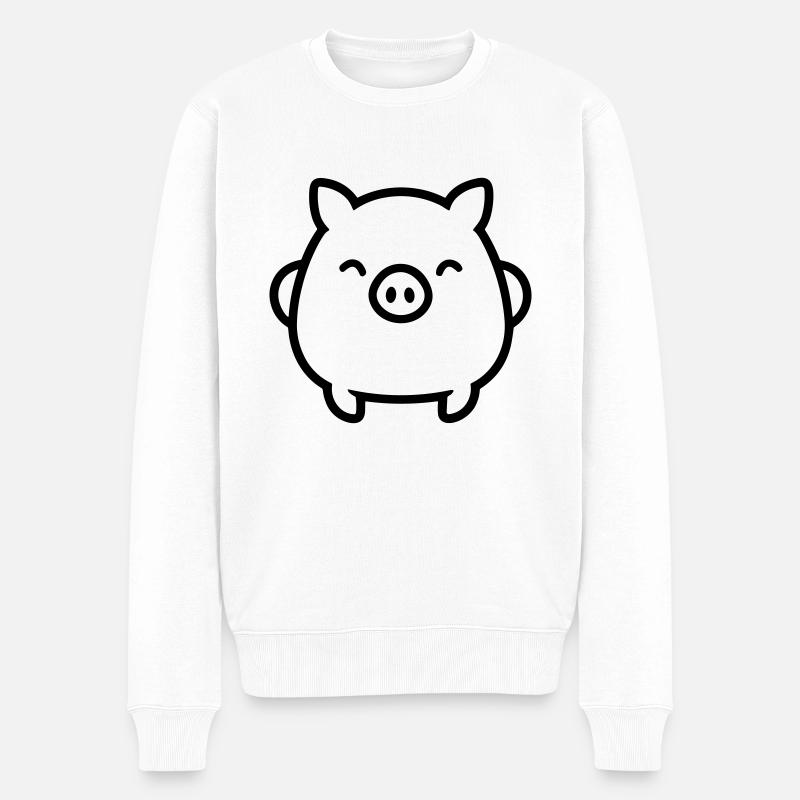 cochon - Pull Premium bio Homme - blanc