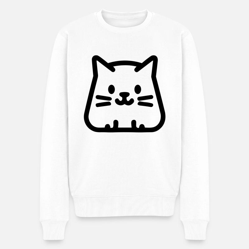 chaton - Pull Premium bio Homme - blanc