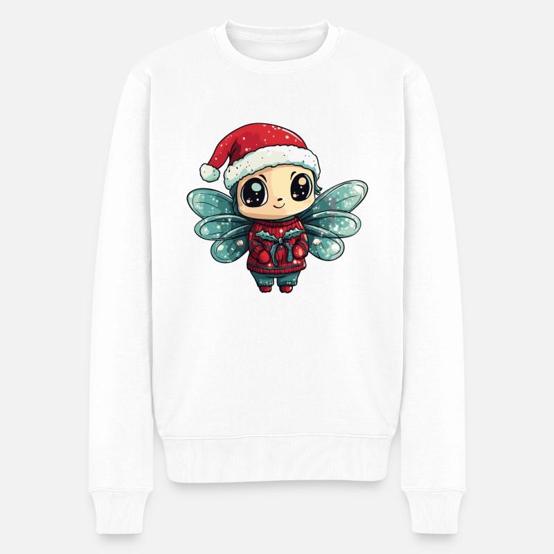 Libelle Weihnachten - Männer Premium Bio Pullover - Weiß