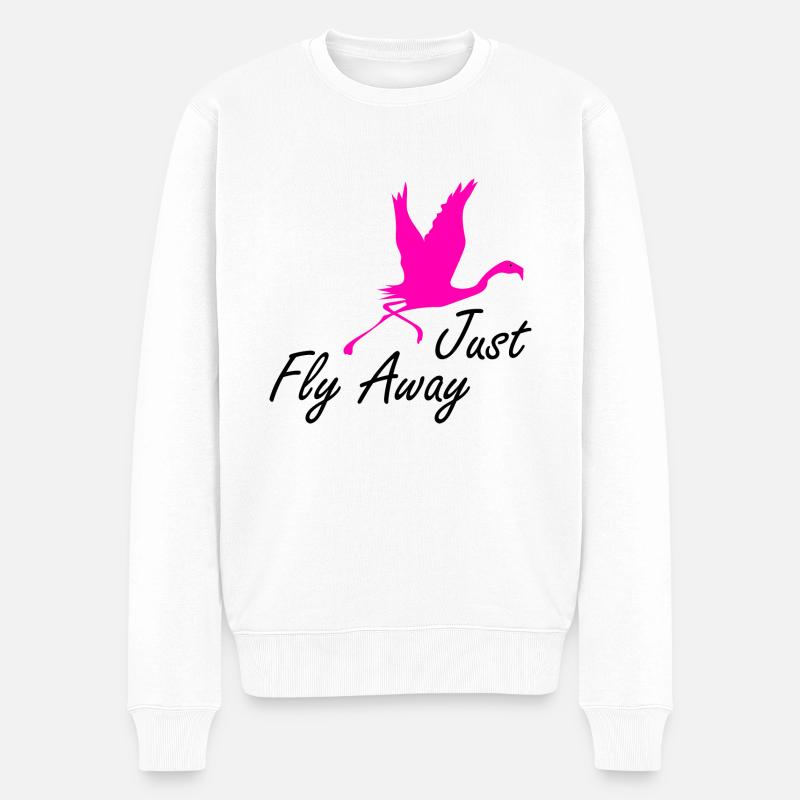 Flamingos Flamingo - Männer Premium Bio Pullover - Weiß
