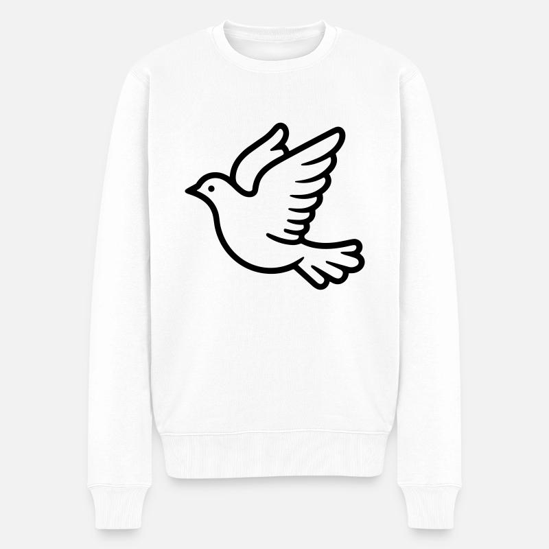 Taube - Männer Premium Bio Pullover - Weiß