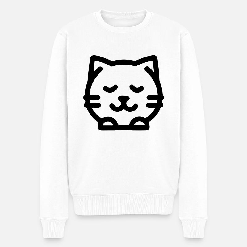 chat - Pull Premium bio Homme - blanc