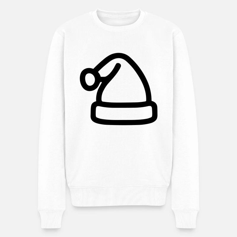 Weihnachtsmütze - Männer Premium Bio Pullover - Weiß