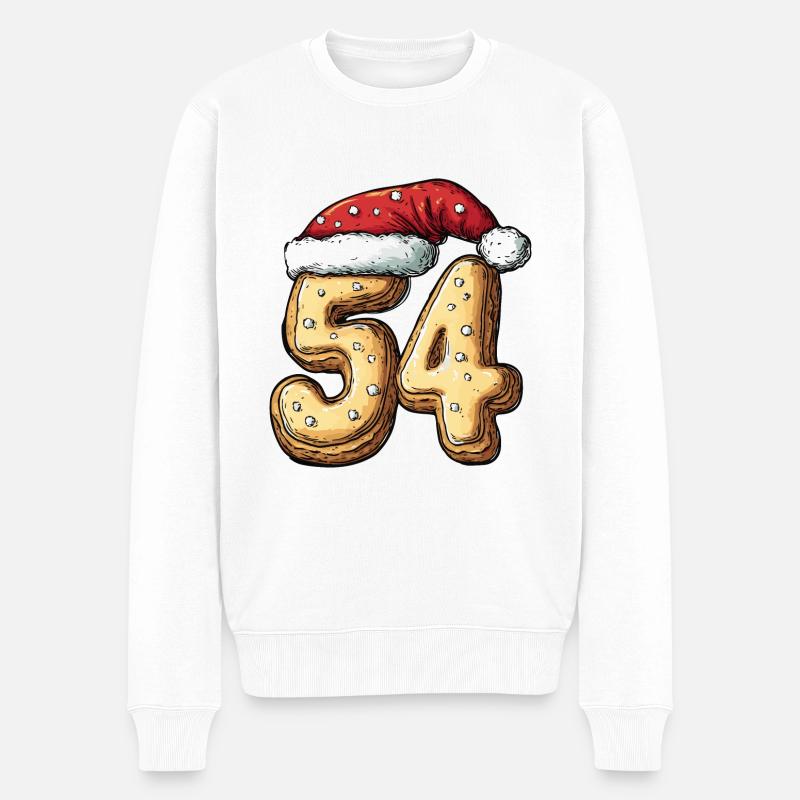 54 Nombre Noël - Pull Premium bio Homme - blanc