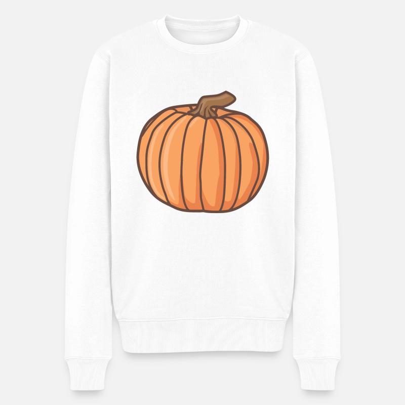 Kürbis - Männer Premium Bio Pullover - Weiß