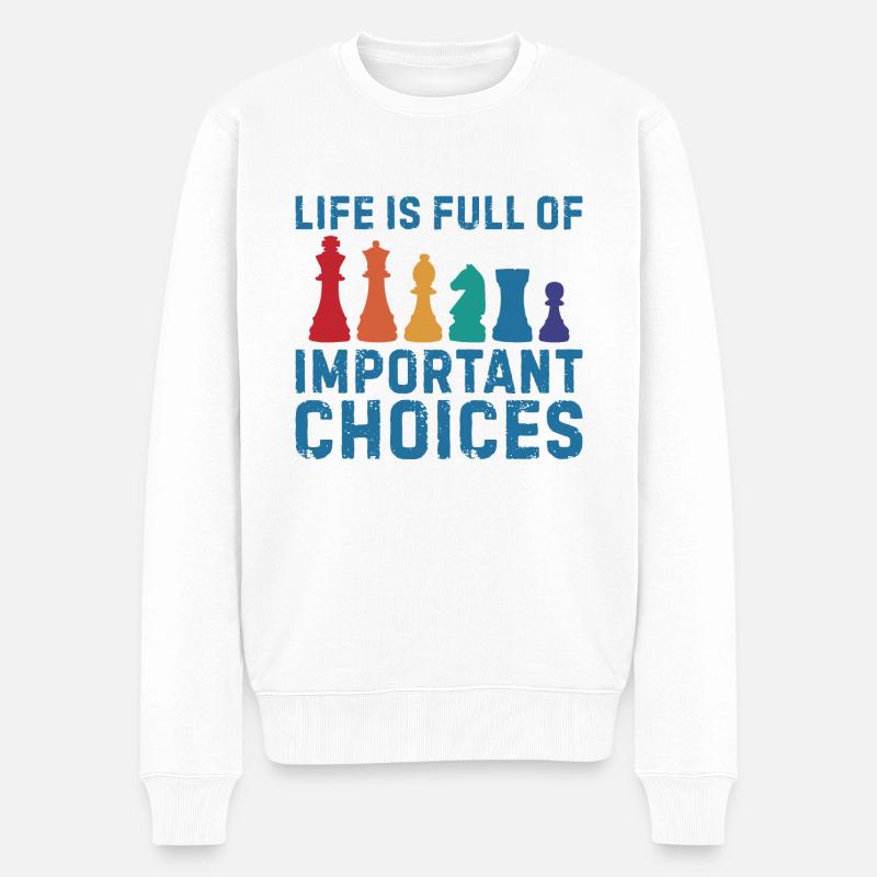 Important choices Chess Think Chess Master - Men's Premium Organic Jumper - white