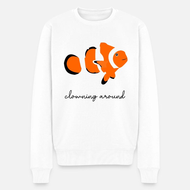 Clownfisch. - Männer Premium Bio Pullover - Weiß