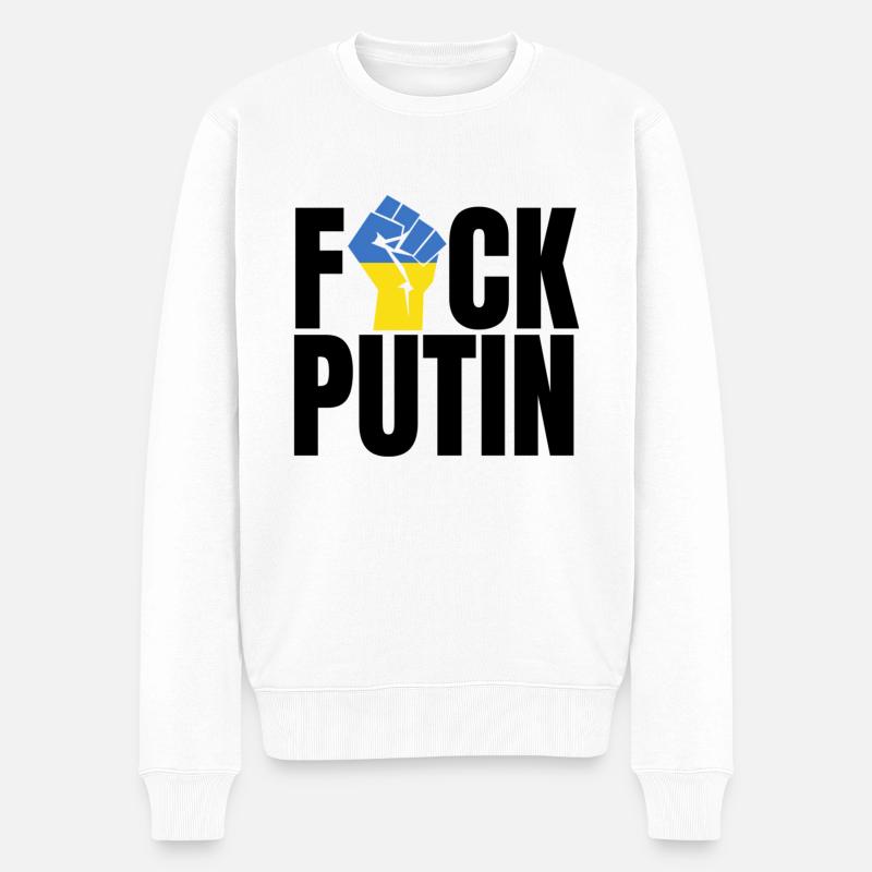 Ukraine - Männer Premium Bio Pullover - Weiß