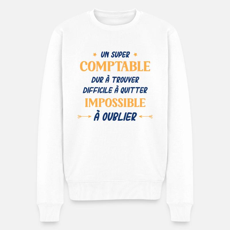 comptable - Pull Premium bio Homme - blanc