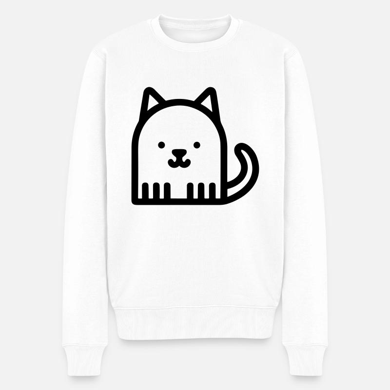 Kätzchen - Männer Premium Bio Pullover - Weiß