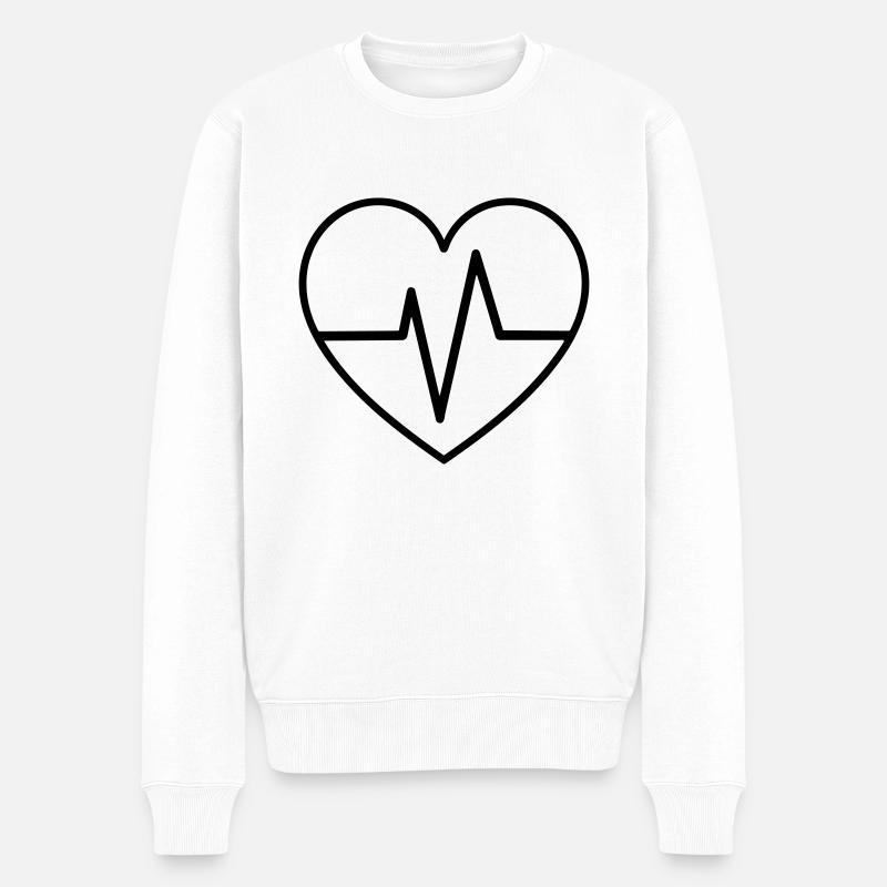 battement de coeur - Pull Premium bio Homme - blanc