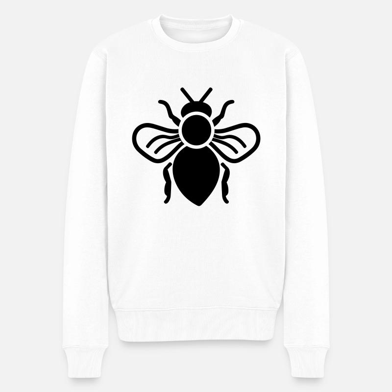Biene - Männer Premium Bio Pullover - Weiß