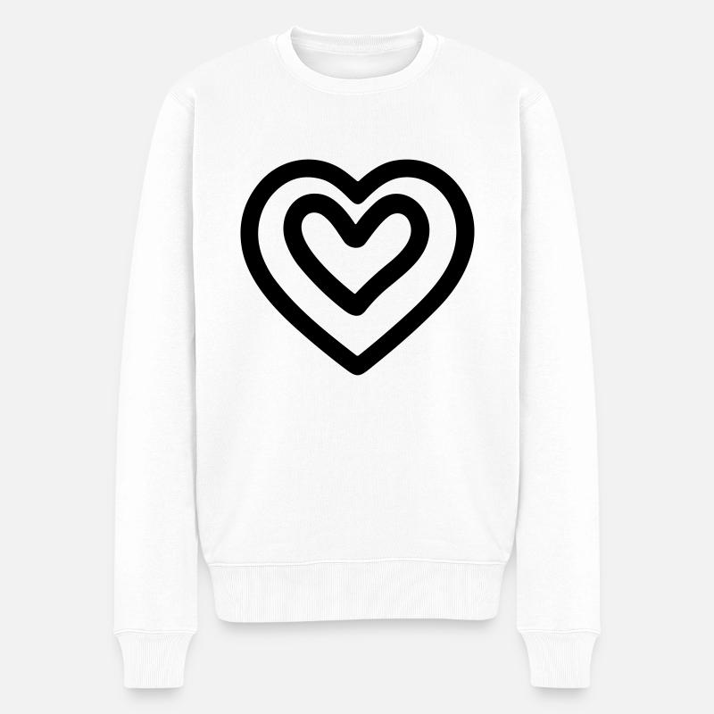 cœur - Pull Premium bio Homme - blanc