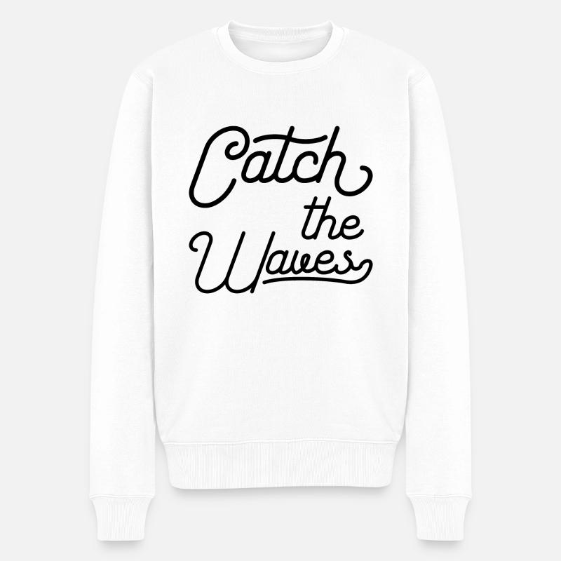 Attrapez les vagues - Pull Premium bio Homme - blanc